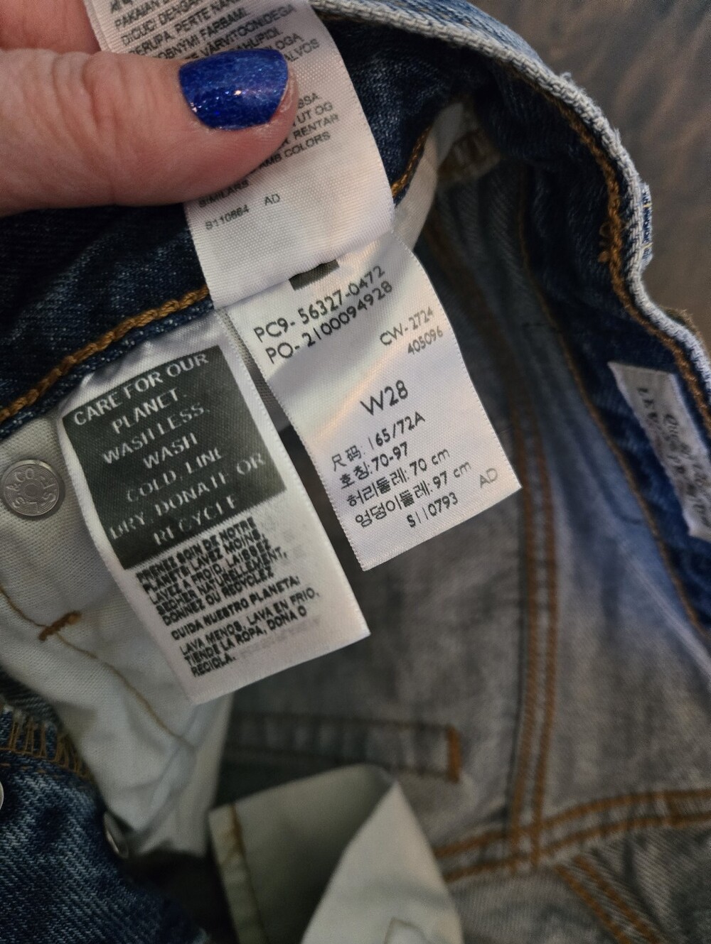 Levi's Blue Distressed Cutoff Denim Shorts - Picture 4 of 5